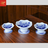  Chân Nến Men Lam Hoa Sen 