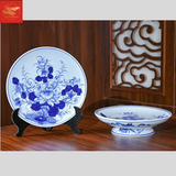  Mâm Bồng Men Lam Hoa Sen 