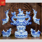  Bộ Đỉnh Hạc Men Lam 