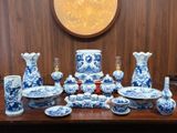  Ban Thờ Gia Tiên Men Lam Nền Gấm 