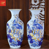  Lọ Lộc Bình Hoa Sen Men Lam Vẽ Vàng 