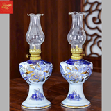  Đèn Bát Vai Vuông Men Lam Vẽ Vàng 