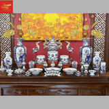  Bộ đồ Thờ Men Lam Vẽ Vàng 