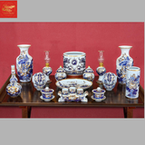  Bộ đồ Thờ Men Lam Vẽ Vàng 