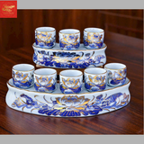  Kỷ Cong Men Lam Vẽ Vàng 