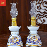  Đèn Bát Hoa Sen Men Lam Vẽ Vàng 