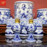  Đèn Dầu Song Long Men Lam 