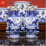  Lọ Miệng Lượn Hoa Sen Men Lam 