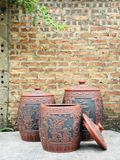  Hũ Gạo Tứ Qúy-Màu Gốm Mộc 
