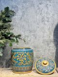  Hũ Gạo Hoa Dây Cổ-Men Hỏa Biến màu Hoàng Thổ 