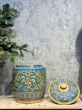  Hũ Gạo Hoa Dây Cổ-Men Hỏa Biến màu Hoàng Thổ 
