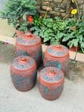  Hũ Gạo Tứ Qúy-Men Hỏa Biến màu gốm 