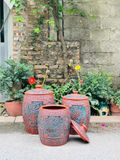  Hũ Gạo Tứ Qúy-Men Hỏa Biến màu gốm 