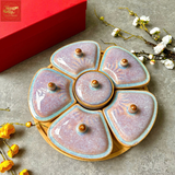  Khay mứt tết 5 cánh màu tím san hô 