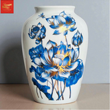  Lọ Cắm Hoa Trang Trí Sen Xanh H28 