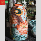  Lọ Hoa Dáng Chuông Nền Gấm H40 