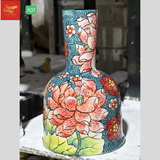  Lọ Hoa Cổ Thẳng Nền Gấm H45 