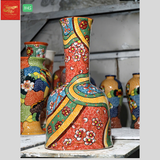  Lọ Hoa Cổ Thẳng Nền Gấm H45 