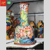  Lọ Hoa Cổ Thẳng Nền Gấm H45 