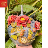  Lọ Hoa Đắp Nổi Chim Hoa H23 