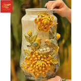  Lọ Hoa Đắp Nổi Chim Hoa H31 