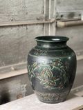 Lọ Hoa Khắc Nổi Hoa Dây Màu Xanh Lục 