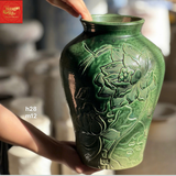  Nhân bản từ Lọ Hoa Khắc Nổi Men Lục Bảo H29 