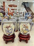  Thống Tứ Cảnh Cổ Đồ Nền Gấm Vẽ Vàng 