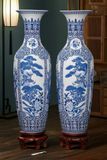  Lọ Lộc Bình Bát Tràng Cao Cấp-Tứ Cảnh Men Lam 