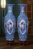  Lọ Lộc Bình Bát Tràng Cao Cấp-Tứ Cảnh Cổ Đồ-Nền Gấm 
