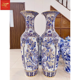  Lọ Lộc Bình Tứ Cảnh Men Lam Vẽ Vàng 1M40 