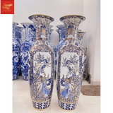  Lọ Lộc Bình Tứ Cảnh Men Lam Vẽ Vàng 1M40 