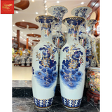  Lọ Lộc Bình Sen Phú Qúy Men Lam Vẽ Vàng 