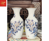  Lọ Lộc Bình Chim Hoa Men Lam Vẽ Vàng 