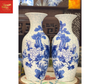  Lọ Lộc Bình Chim Hoa Nền Gấm Men Lam 