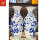  Lọ Lộc Bình Chim Hoa Nền Gấm Men Lam 