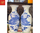  Lọ Lộc Bình Công Danh Phú Qúy Nền Gấm Men Lam 