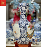  Lọ Tỏi Cổ Thẳng -Nhị Cảnh Thuận Buồm Xuôi gió -Công Danh Phú Qúy Nền Gấm H73 