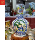  Lọ Tỏi Cổ Thẳng -Vẽ Tứ Cảnh -H52 