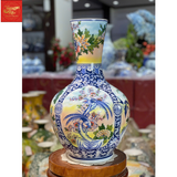  Lọ Tỏi Cổ Thẳng -Vẽ Tứ Cảnh -H52 