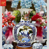  Lọ Tỏi Dáng Béo Vẽ Tứ Cảnh H63 