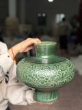  Lọ Hoa Dáng Lồng Đèn Khắc Nổi H25 