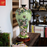  Mai Bình Chim Hoa Đắp Nổi Vẽ Vàng H50 