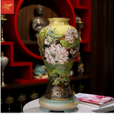  Lọ Cắm Hoa Đắp Nổi Vẽ Vàng Hoa Sen H55 