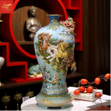  Mai Bình Mã Đáo Thành Công Đắp Nổi Vẽ Vàng Men Loang 