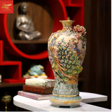  Mai Bình Công Danh Phú Qúy Đắp Nổi Vẽ Vàng Men Loang 