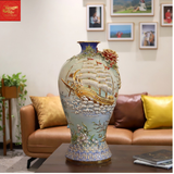  Mai Bình Thuận Buồm Xuôi gió Đắp Nổi Vẽ Vàng Men Loang 