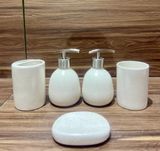  Bộ Phụ Kiện Nhà Tắm Màu Trắng Men Sần 