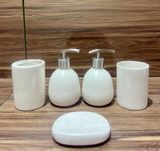  Bộ Phụ Kiện Nhà Tắm Màu Trắng Men Sần 
