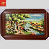  Tranh Sứ Cảnh Làng Quê KT 90CM*60CM 